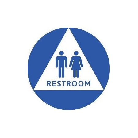 United Visual Products Restroom, 12" W x Circle/Trianlge, Acrylic UVT24CT-BLUE